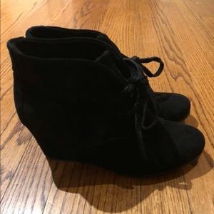 Gianni Bini Suede Leather Wedge Bootie